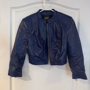 Bebe Navy Leather Jacket for Women